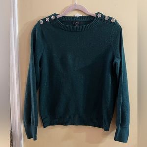 J Crew sweater with jeweled buttons, women’s medium